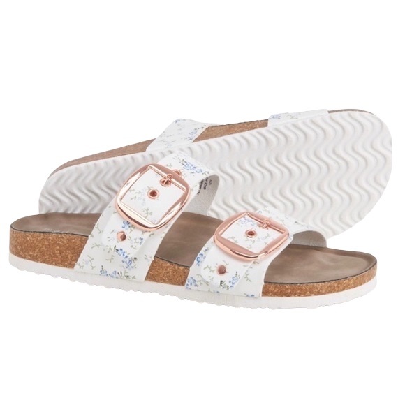 Steve Madden Shoes - Steve Madden Birkenstock Vegan Leather Buckle Slide Sandals - Dainty Floral